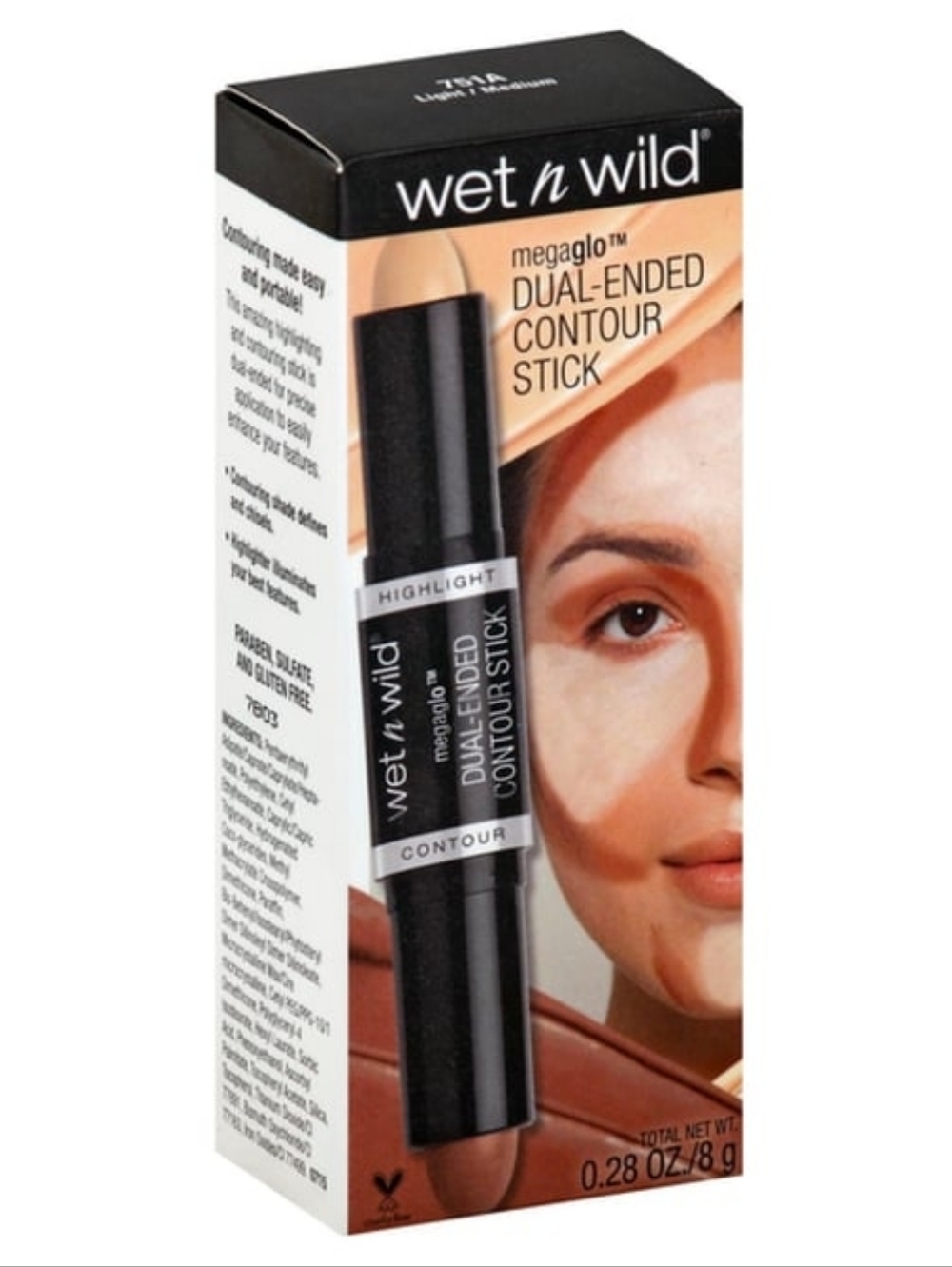 Wet N Wild, MegaGlo, Dual-Ended Contour Stick, 751A Light/Medium